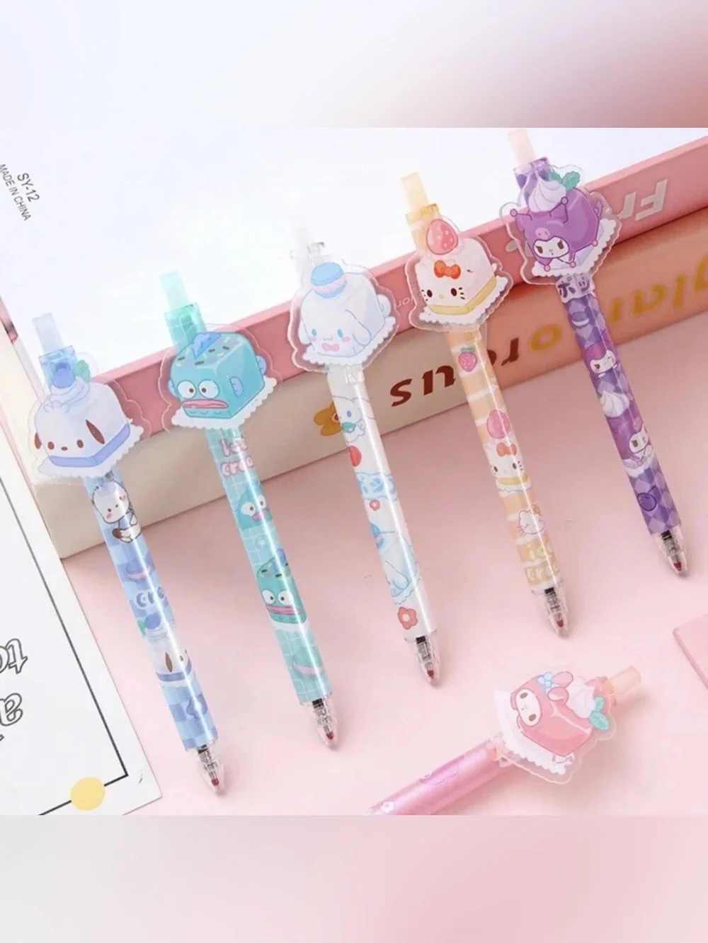 Sanrio Cake Topper Pens - Pastel Pink, Blue, Purple, Mint